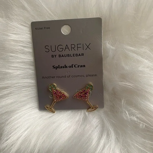 “New”SUGARFIX  by baublebar splash of cran studded nickel free earrings - Picture 7 of 8